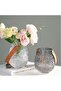 Transparent Embossed Glass Vase (Black) - Modern Centerpiece for Home Decor
