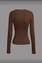 Women's Stitch Detail Fit Ribbed Long Sleeve Blouse - 4