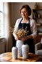 Ceramic Flower Vase Set of 3, Modern Boho Home Decor (17 Black-White) - 6