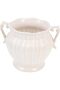 Rustic White Ceramic Vase - French Jug Style Table Decor Planter
