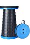 Folding Camping Stool, Portable Telescopic Height Adjustable,H 45cm,L 25cm,W 25cm (Blue)