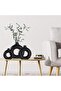 Ceramic Vases Set 3 - Round Matte Donut Boho Vases, Black - 4