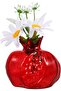 Pomegranate Shaped Glass Vase - Small Red Glazed Decorative Table Ornament