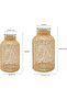 2 Pcs Rattan Glass Flower Vase Set - Straw Woven Round Boho Decorative Vases, Sizes S+L - 3