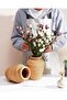Rattan Hand-Woven Boho Wicker Vase for Pampas Grass & Flower Arrangements (8 in, Brown) - 3