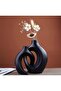 Elegant Black Ceramic Vases for Home Decor, Set of 2