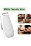 Modern White Ceramic Vase - Elegant Home & Office Decor - 7