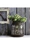 Vintage Glass Farmhouse Vase with Rustic Lantern Design (LED) - - 2