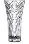 12" Crystal Glass Vase, Diamond Cut Design, 12 in Tall Round Clear Flower Vase