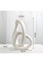 Modern Heart-Shaped Ceramic Vase, White, 23 cm Height, Minimalist Design for Home Decor - 2