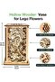 Handmade Wooden Vase for Lego Flowers - Hollow Carved Floral Pattern (KASTWAVE) - 3