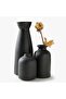 Ceramic Vase Set of 3 - Matte Black, Minimalist Boho - 7