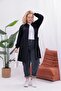 Plus Size Zippered Cardigan with Mesh Pocket Detail and Rhinestones - 2