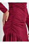 Black Cut-Out Yoke Knee Length Dress - 3