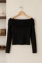 Omzu Open Black Women's Knitwear Blouse – Flexible Fabric, Long Sleeves, Stylish Fit Model - 5
