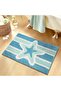 Blue Sea Summer Bathroom Rug, Non-Slip Washable Nautical Bath Mat (15.7x23.6 in)