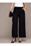 Black Textured Wide Leg Trousers
