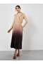 Beige Ombre Pleated Blazer Maxi Dress - 2