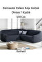 Bürümcük 7-Person L Corner Sofa Cover, Flexible Sofa Cover Without Footrest, Ottoman Pattern (550cm)