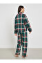 Checked Button Front Shirt and Pyjama Set - 6
