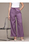 Purple Textured Wide Leg Trousers