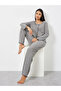 Lettuce Edge Ribbed T-Shirt and Pyjama Set