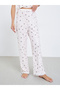 Textured Ditsy Floral Lettuce Hem Bolero Sleeve Top and Pyjama Set - 4