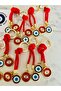 Gift 10-Piece Evil Eye Beaded Keychain - Red - 4