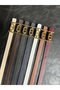 7-Piece Hype Patterned Women's Gold Buckle Belt Jacket Belt Dress Belt Trouser Belt