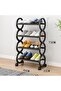 OneDcor Mobile Shoe Rack with Rolling Wheels 4 Tier – Durable Stackable Arc-Shaped Plastic Shelves - 2