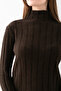 Turtleneck Knitwear Women's Sweater – Fit Striped Winter Sweater |   100% Wool - Soft Textured Sweater - 7