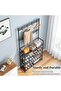 OneDcor Multifunctional Shoe & Coat Rack – 3-in-1 Hall Tree with 8 Hooks - 4