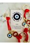 Gift 10-Piece Evil Eye Beaded Keychain - Red - 3