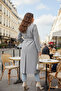 Women's Double-Breasted Collar Belted Pocketed Lined Cashmere Coat - 2