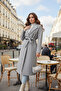 Women's Double-Breasted Collar Belted Pocketed Lined Cashmere Coat