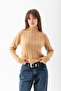 Turtleneck Knitwear Women's Sweater – Fit Striped Winter Sweater |   100% Wool - Soft Textured Sweater - 6
