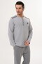 Men's Gray Crew Neck Design Thessaloniki Fabric Winter Plus Size (Oversized) Pajama Set - 4