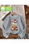 Christmas Theme Print Detailed Crew Neck Sweatshirt