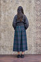 Green Plaid Gathered Skirt - 3