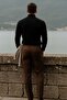 Men's High Neck Casual Black Knit Sweater - 6