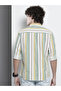Men Green Striped Shirt - 4