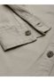 Men Khaki Hooded Shirt with Badge Detail - 3