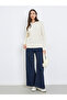 Solid Long Sleeve Cable Knitted Sweater - 2