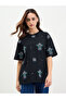 Black Embroidered Oversized T-Shirt - 3