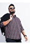 Plus Size Black Checkered Casual Shirt