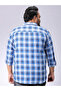 Plus Size Blue Checked Shirt - 4
