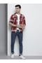 Men Maroon Plaid Casual Shirt - 5