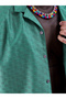Men Green Resort Collar Textured Shirt - 5
