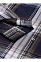 Men Navy Blue Checked Casual Shirt - 3