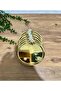 Lux Gold - Single Sided Round Coffee Tray with Daisy Accessories, 20.5 Cm, Presentation Decorative Presentation Tray - 2